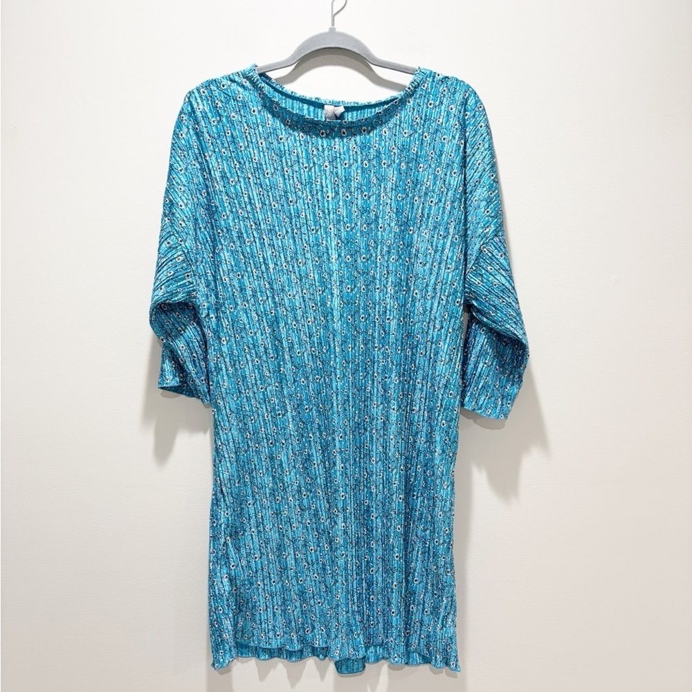 ASOS NEW Women’s Blue Ditsy Floral Crinkle Textured Mini Dress Size 10